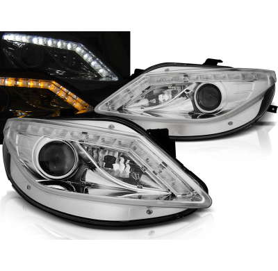 Faros Luz Diurna Seat Ibiza 6j 06.08-12  Intermitente Led Cromado