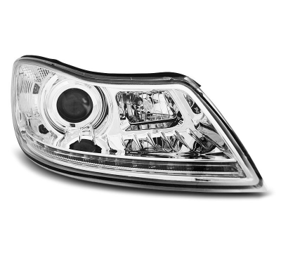 Skoda Octavia 09-12 Faros Delanteros Luz Diurna Cromados Drl