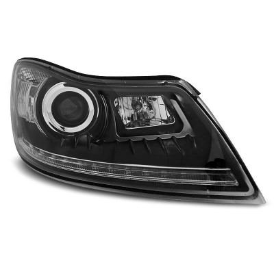 Skoda Octavia 09-12 Faros Delanteros Luz Diurna Fondo Negro Drl