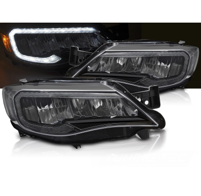 FAROS DELANTEROS LED DE LUZ NEGRA PARA SUBARU WRX 08-14