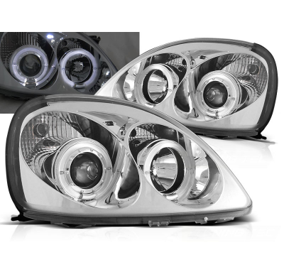 Faros Delanteros Angel Eyes Toyota Yaris 04.99-09.03 Cromados