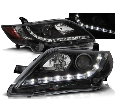 Faros Delanteros Luz Diurna Toyota Camry 6 Xv40 06-09 Fondo Negro