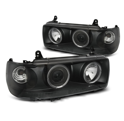 Faros Delanteros Angel Eyes Toyota Land Cruiser Fj 80 90-97 Negro
