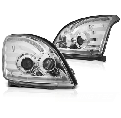 Faros Delanteros Toyota Land Cruiser 120 03-09 Tube Light Intermitentes Dinamicos Chrome