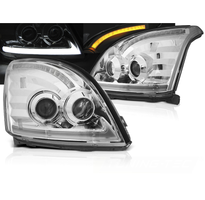 Faros Delanteros Toyota Land Cruiser 120 03-09 Tube Light Intermitentes Dinamicos Chrome