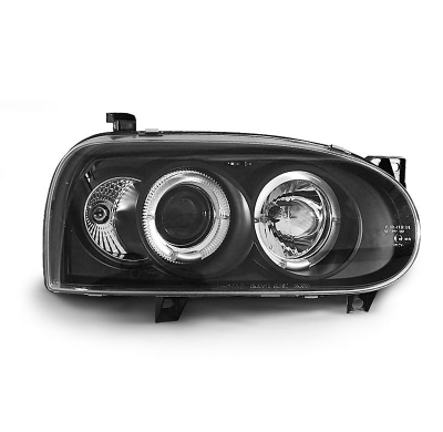 Faros Delanteros Angel Eyes Vw Golf 3 09.91-08.97 Fondo Negro