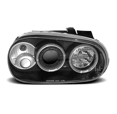 Faros Delanteros Angel Eyes Vw Golf 4 09.97-09.03 Fondo Negro