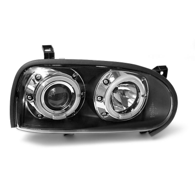 Faros Delanteros Angel Eyes Vw Golf 3 09.91-08.97 Fondo Negro