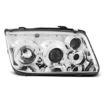 Faros Delanteros Angel Eyes Vw Bora 09.98-07.05 Cromado