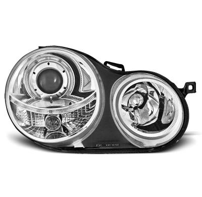 Faros Delanteros Angel Eyes Vw Polo 9n 11.01-04.05 Angel Eyes Cromados