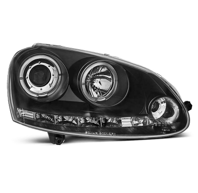 Faros Delanteros Angel Eyes Vw Golf 5 10.03-09 Fondo Negro