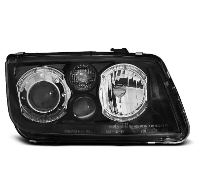 Faros Delanteros Angel Eyes Vw Bora 09.98-07.05 Fondo Negro
