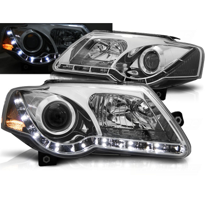 Faros Delanteros Luz Diurna Vw Passat B6 3c 03.05-10 Cromados