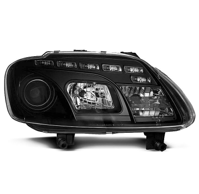 Faros Delanteros Luz Diurna Vw Touran 02.03-10.06 / Caddy Fondo Negro
