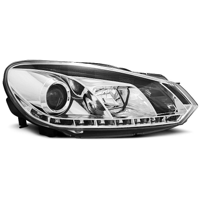 Vw Golf 6 10.08-12 Faros Delanteros Luz Diurna Tru Drl Ece-R87 Cromado