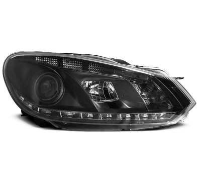 Vw Golf 6 10.08-12 Faros Delanteros Luz Diurna Tru Drl Ece-R87 Negro