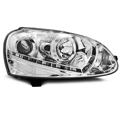 Vw Golf 5 03-08 Faros Delanteros Luz Diurna Cromados