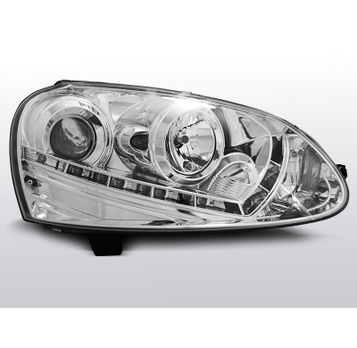 Vw Golf 5 03-08  Xenon D2s Faros Delanteros Luz Diurna Cromados