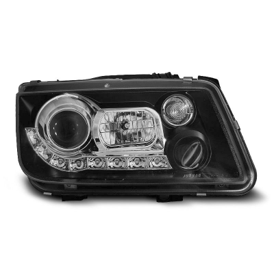Faros Delanteros Luz Diurna Vw Bora 09.98-05.05 Fondo Negro