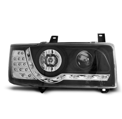 Vw T4 90-03.03 Transporter Faros Delanteros Luz Diurna Fondo Negro Led Indication