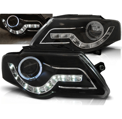 Faros Delanteros Luz Diurna Vw Passat B6 3c 03.05-10 Fondo Negro