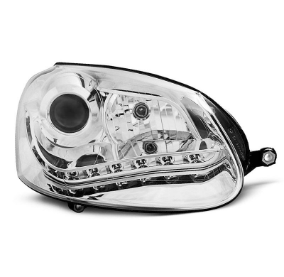 Faros Delanteros Luz Diurna Vw Golf 5 Cromados