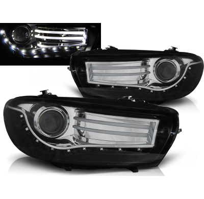 Faros Delanteros Luz Diurna Vw Scirocco 08-04.14 Negro Led