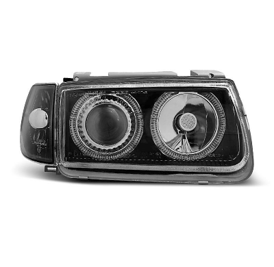 Faros Delanteros Angel Eyes Vw Polo 6n 10.94-09.99 Hatchback Fondo Negro