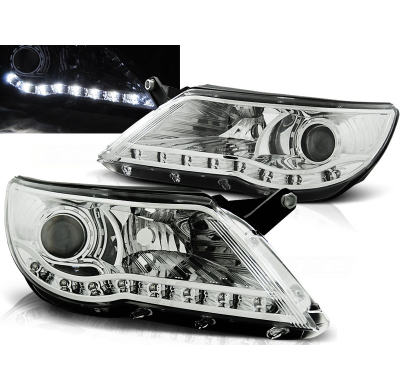 Faros Delanteros Luz Diurna Vw Tiguan 10.07-11 Cromados