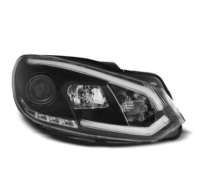 Faros Delanteros Luz Diurna Vw Golf 6 10.08-12 Negro Tube Lights Tru Drl Ece-R87