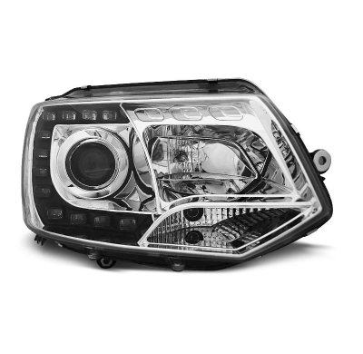 Faros Delanteros Luz Diurna Vw T5 2010-2015 Cromado Tru Drl Ece-R87