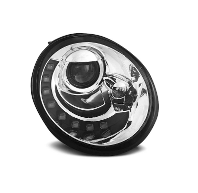 Faros Delanteros Luz Diurna Vw New Beetle 10.98-05.05 Led Cromado