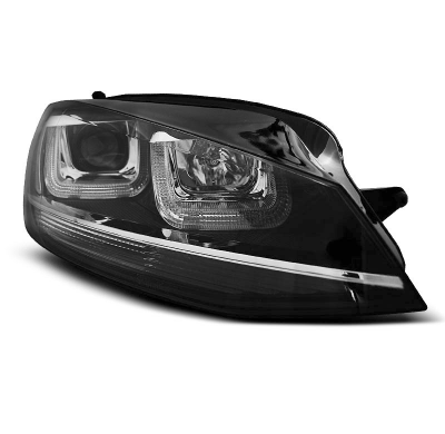 Faros Delanteros Luz Diurna Vw Golf 7 11.12- U-Type Negro With Cromado Line