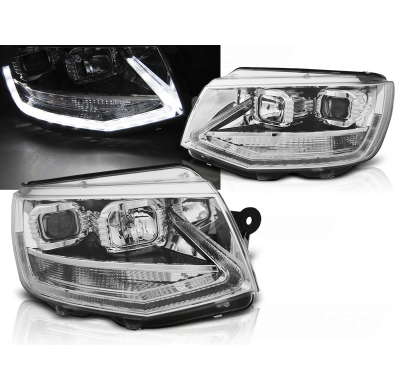 Faros Delanteros Vw T6 15-19  Cromado Led Tru Drl