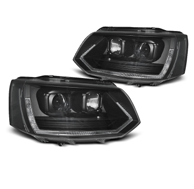 Faros Delanteros Luz Diurna Tube Light T6 Look Negro Para Vw T5 2010-2015
