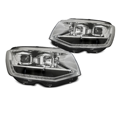 Faros Delanteros Luz Diurna Tube Light Cromado Drl Intermitente Dinamico Para Vw T6 15-19
