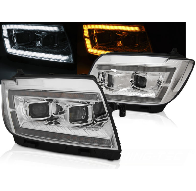 FAROS LED TUBO DE LUZ CROMADO DRL Intermitente Dinamico valido para VW CRAFTER II 2017-