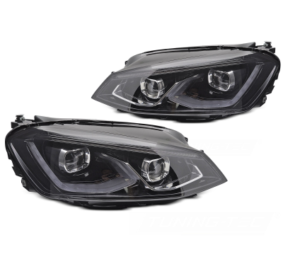 FAROS DELANTEROS LED COMPLETOS NEGROS PARA VW GOLF 7 14-19