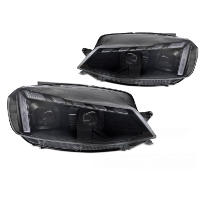 FAROS DELANTEROS LUZ INTERMITENTE DINAMICO NEGRO aptos para VW GOLF 7 17-19