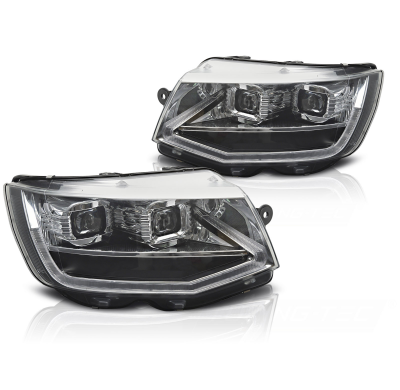 FAROS LED TUBO DE LUZ CROMADOS DRL SEQUENCIALES para VW T6 15-19