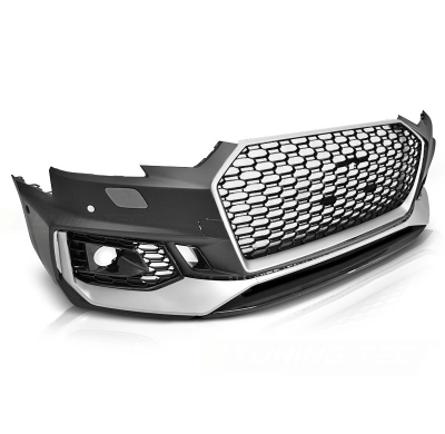 Paragolpes Delantero Audi A4 B9 08.15-19 Silver- Black Rs4 Style Pdc
