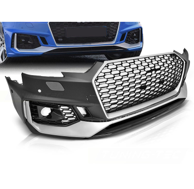 Paragolpes Delantero Audi A4 B9 08.15-19 Silver- Black Rs4 Style Pdc