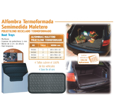 Alfombra Maletero Semimedida Termoformada Peugeot 407 Sw  -Puertas  Año 04-