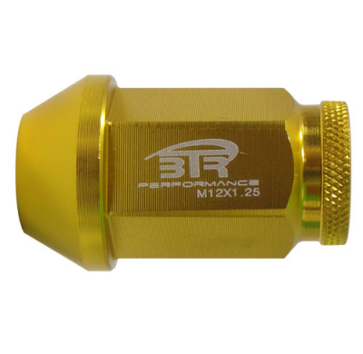 20 Tuercas Cónicas Abiertas M12x1,25 L40, Color Dorado