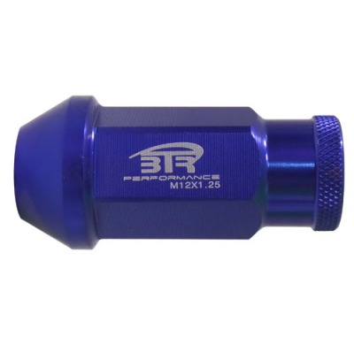20 Tuercas Cónicas Abiertas M12x1,25 L40, Color Azul
