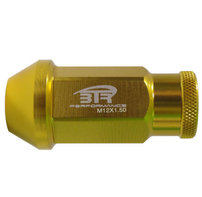 20 Tuercas Cónicas Abiertas M12x1,50 L40, Color Dorado