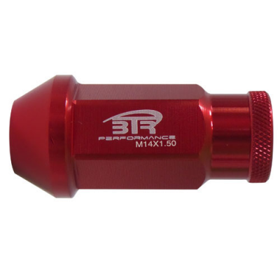 20 Tuercas Cónicas Abiertas M14x1,50 L40, Color Rojo