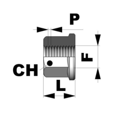 Tuerca Plana Abierta M12x1,25 L17mm C19