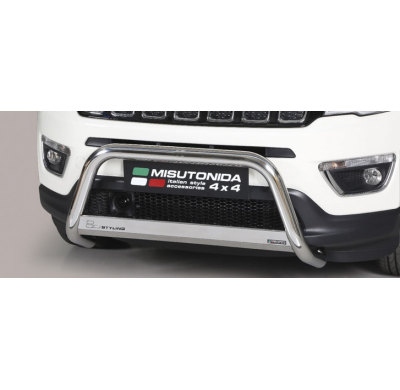 Defensa Delantera Acero Inox 63mm Jeep Compass 2017-