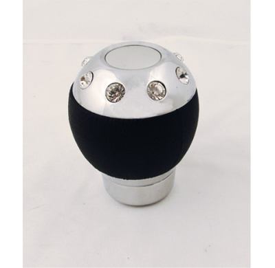 Empunadura Palanca De Cambio Tipo Diamante Cristal  Piel Negro